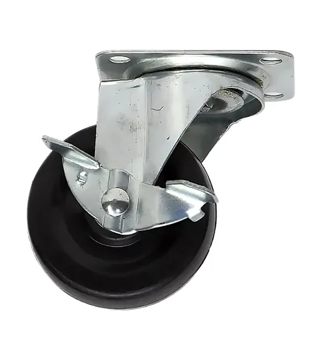 Колесо черная резина поворотное с тормозом SIZE:2"(50мм) Нагрузка 30 кг. SCRB 25