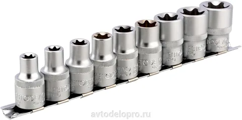 Набор головок TORX E10-E24 (DR1/2, 9пр. планка) PRO АвтоДело