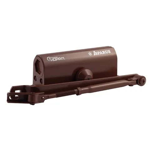Доводчик ISP 430F фиксация (от 50 до 110кг) морозостойкий (коричневый) ISPARUS