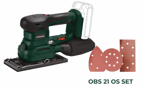 Шлифмашинка аккумуляторная плоскошлифовальная 21 В, без АКБ OBS 21 OS SET FAVOURITE