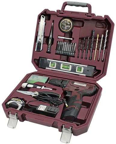 Набор инструментов CRESTTOOLS для домашнего использования 67шт  Electric Drill (12V) (8шт)
