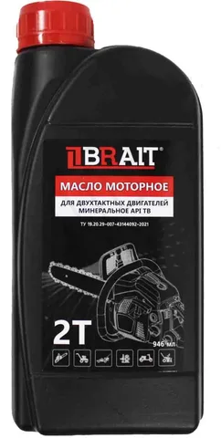 Масло минеральное BRAIT для 2-х тактных двигателей API TB (1л) BRAIT (12 шт.)