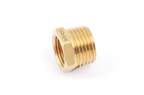 Переходник резьбовой латунный, "папа" 1/2"(M) × "мама" 3/8"(F) "ДТ"
