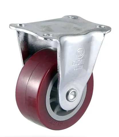 Колесо мебельное не поворотное на площадке SIZE:1,57"(40мм) красное, нагрузка 35кг. 8003040