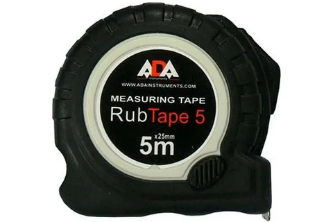 Рулетка  5 м х 25 мм ударопрочная ADA Rud Tape 5 с полим. покрытием ленты (сталь, с двумя СТОПами)