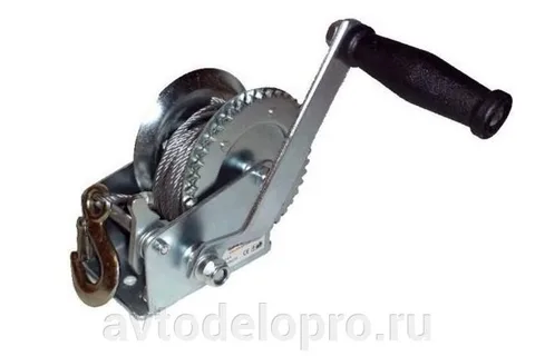 Лебедка шестеренчатая 1200 кгс (сталь.трос 10м)  АвтоДело