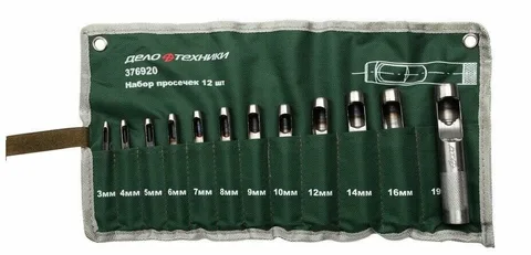Набор просечек 12 предм.(3,4,5,6,7,8,9,10,12,14,16,19 мм) "ДТ"