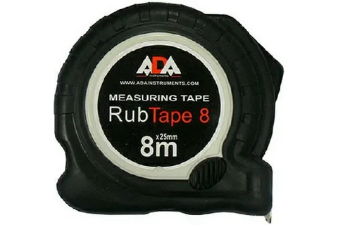 Рулетка  8 м х 25 мм ударопрочная ADA Rud Tape 8 с полим. покрытием ленты (сталь, с двумя СТОПами)