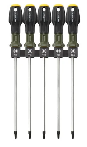 Набор отверток TORX с отверстием 5 предм.(Т10,Т15,Т20,Т25,Т30) длиной 250мм. "ДТ" (6шт)