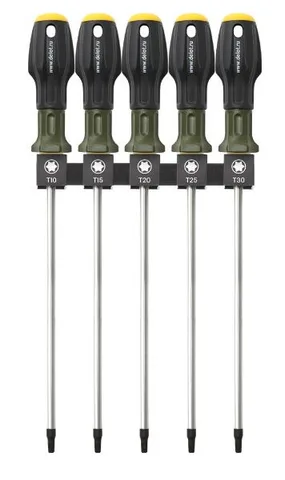 Набор отверток TORX длиной 250мм (Т10,Т15,Т20,Т25,Т30) 5шт. "ДТ"