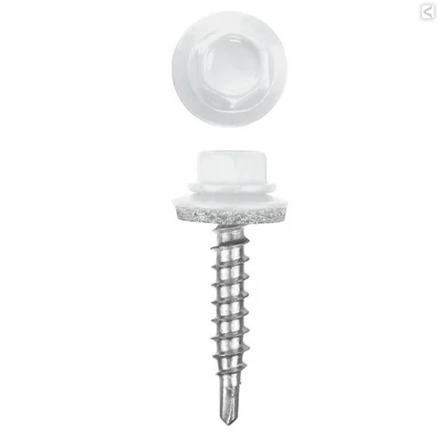 Саморез кровельный 4,8x35 RAL 9003 сигнальный-белый, по дереву (250шт.) (12 уп.)