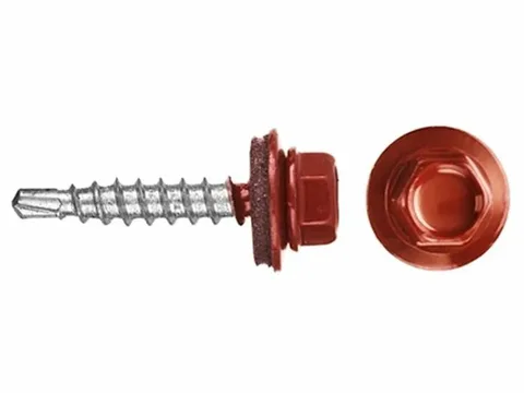 Саморез кровельный 4,8x35 RAL 3011 коичнево-красный, по дереву (250шт.) (12 уп.)