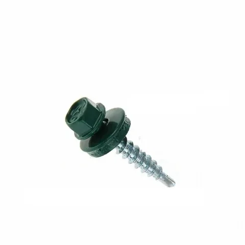 Саморез кровельный 5,5x19 RAL 6005 зелёный мох, по металлу (250шт.) (12 уп.)