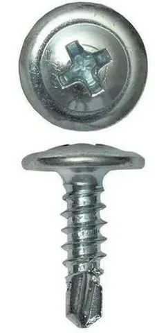 Саморез с прессшайбой 4,2x19 со сверлом, оцинк. ТОП (1000 шт.) (12 уп.)