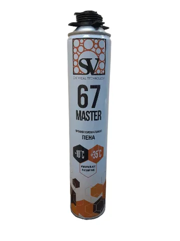 Профессиональная монтажная пена всесезонная 750 мл (960г) SV MASTER 67 (12 шт.)
