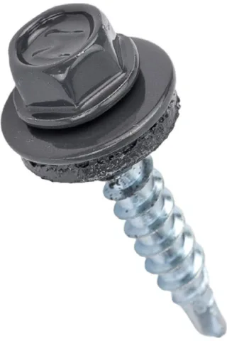 Саморез кровельный 4,8х29 RAL 7024 графитовый серый по дереву (250шт)