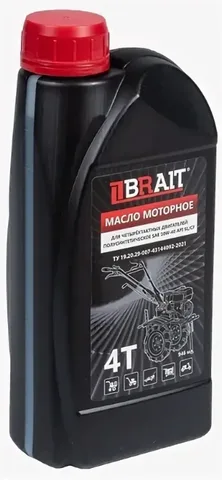 Масло минеральное BRAIT для 4-х тактных двигателей SAE 10W-40 API SF/CC (946мл) (12 шт.)