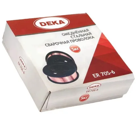 Проволока для сварки омедненная ER70S-6 0.8мм 5кг Deka