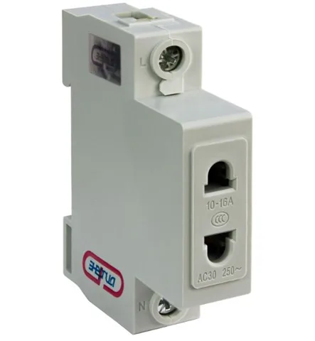 Розетка TMS-1 2PIN 10А 230В на DIN рейку "ЭНЕРГИЯ"