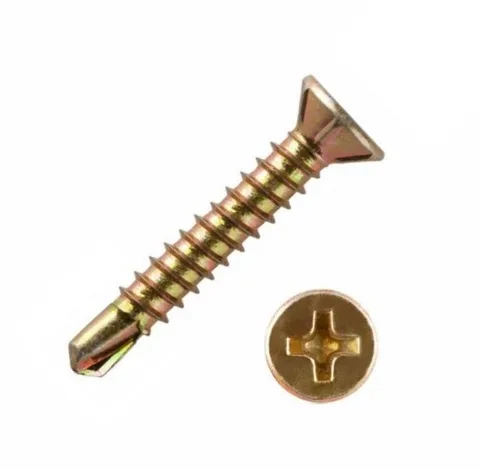 Саморез оконный желтый, цинк 3,9x16 сверло (1000 шт.)